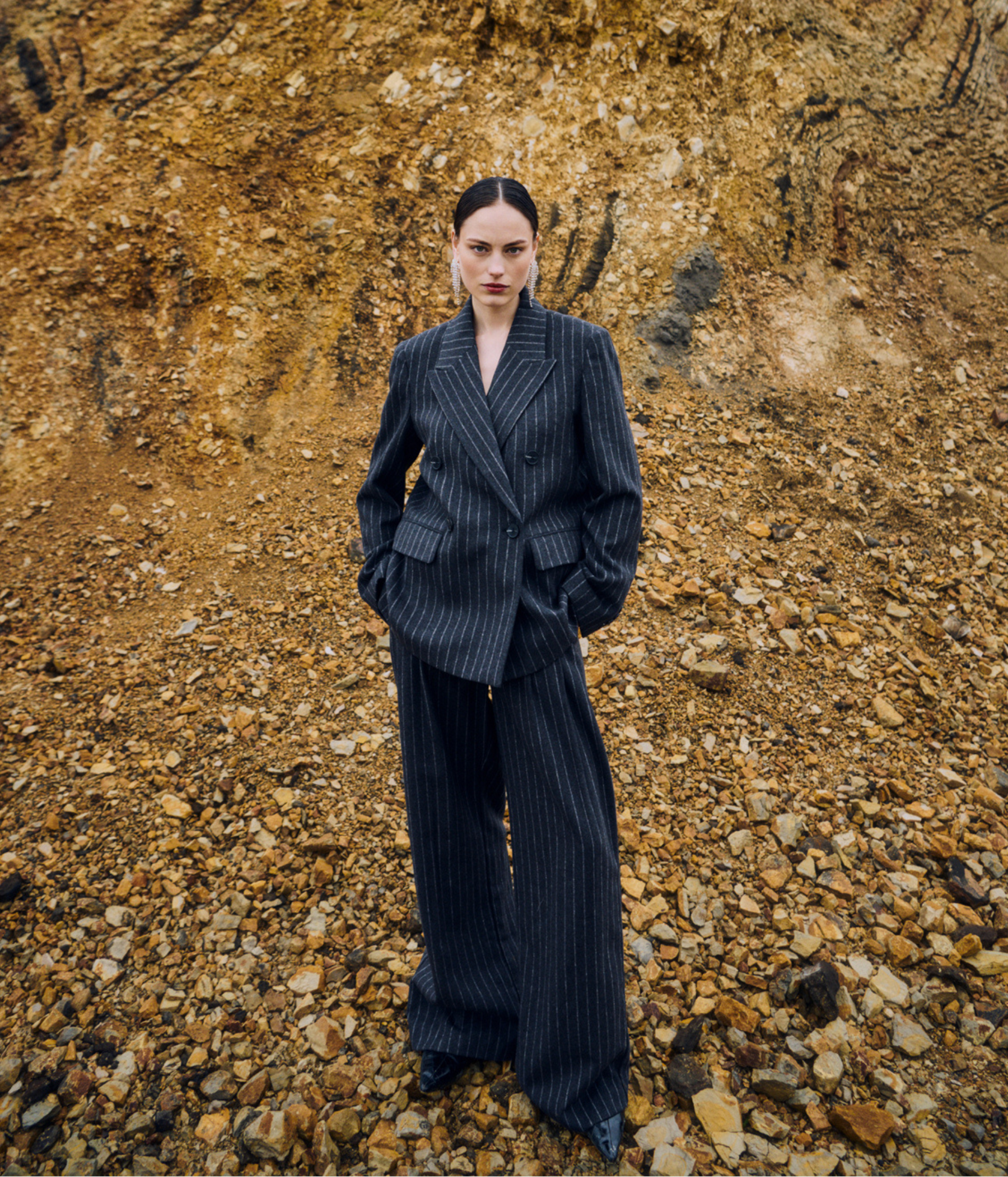 Cmcatharina-Pants (8618 Grey Pin. Mel w. Jet Stream)