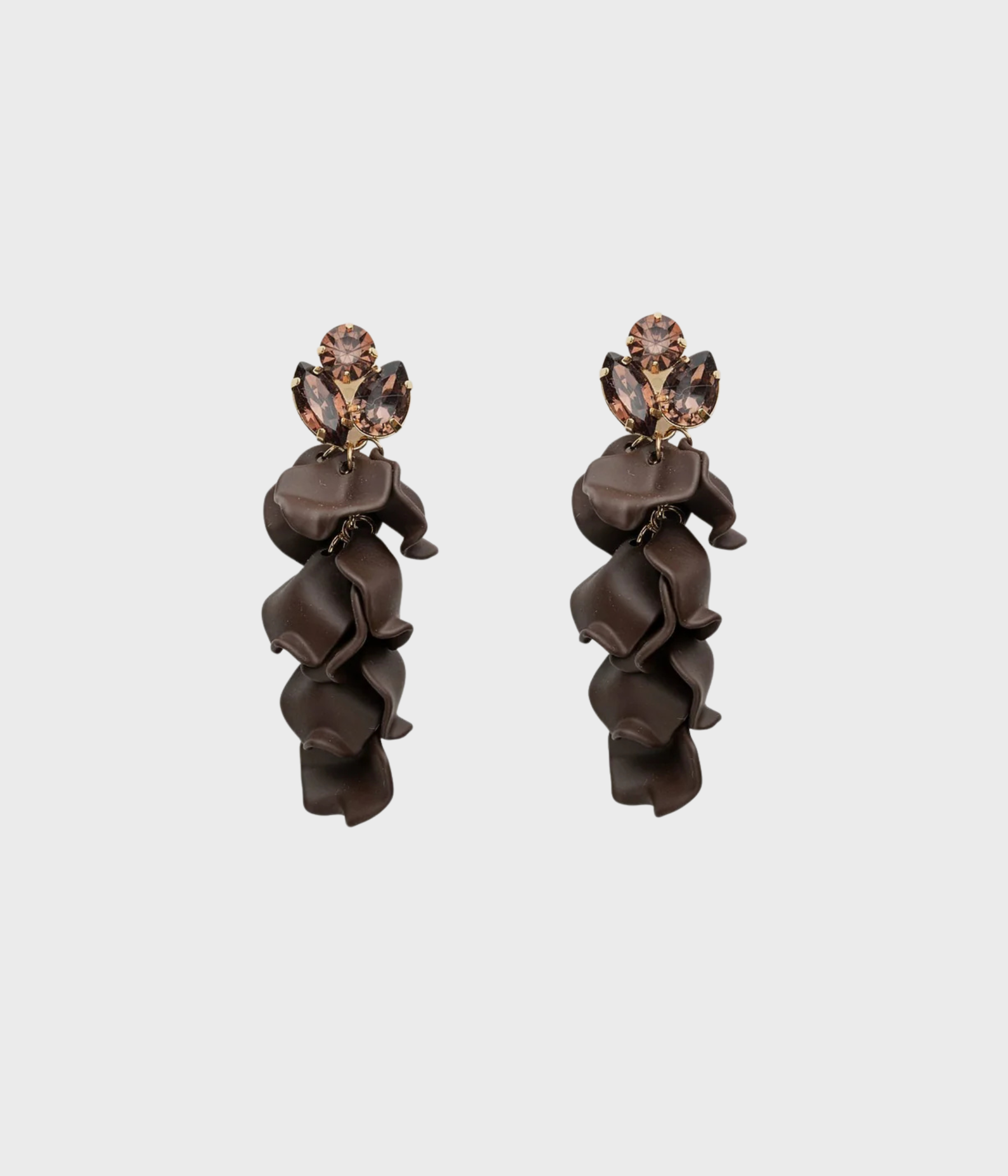 Leaf Stone Earrings (Brown)