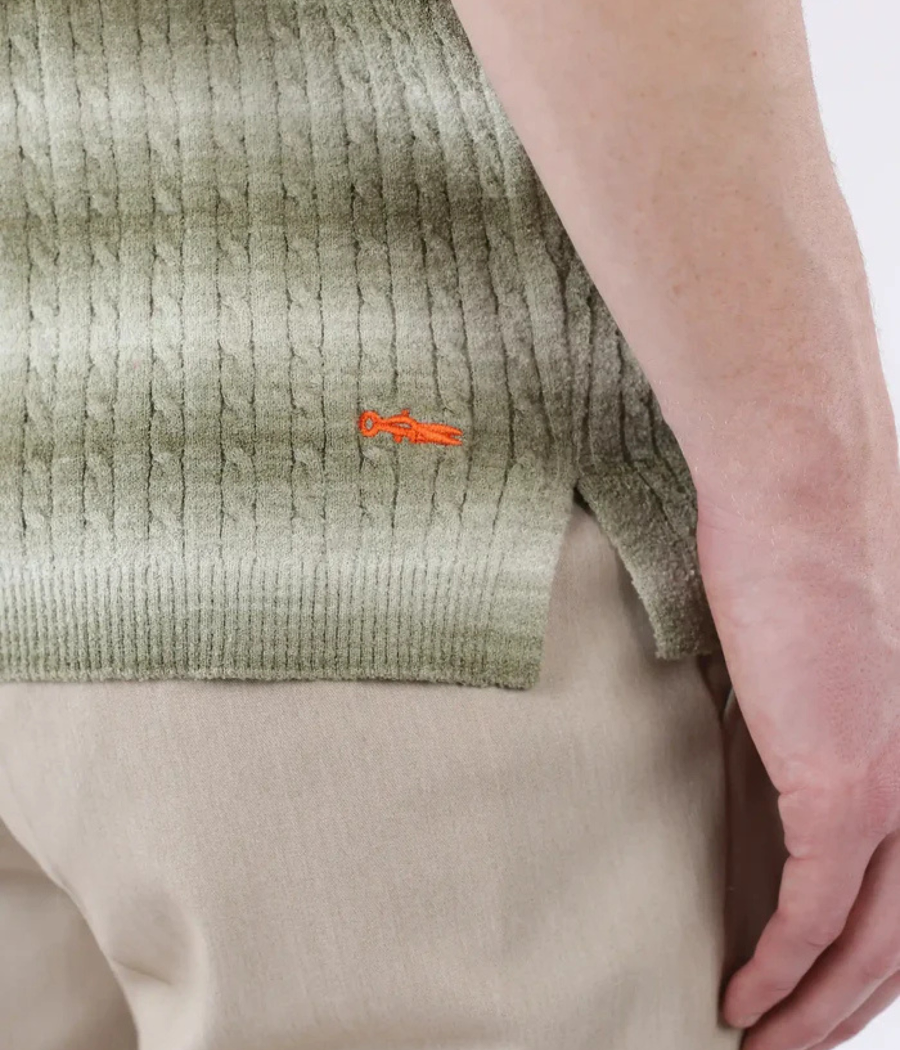 Gabe Knitted Polo (Striped green)