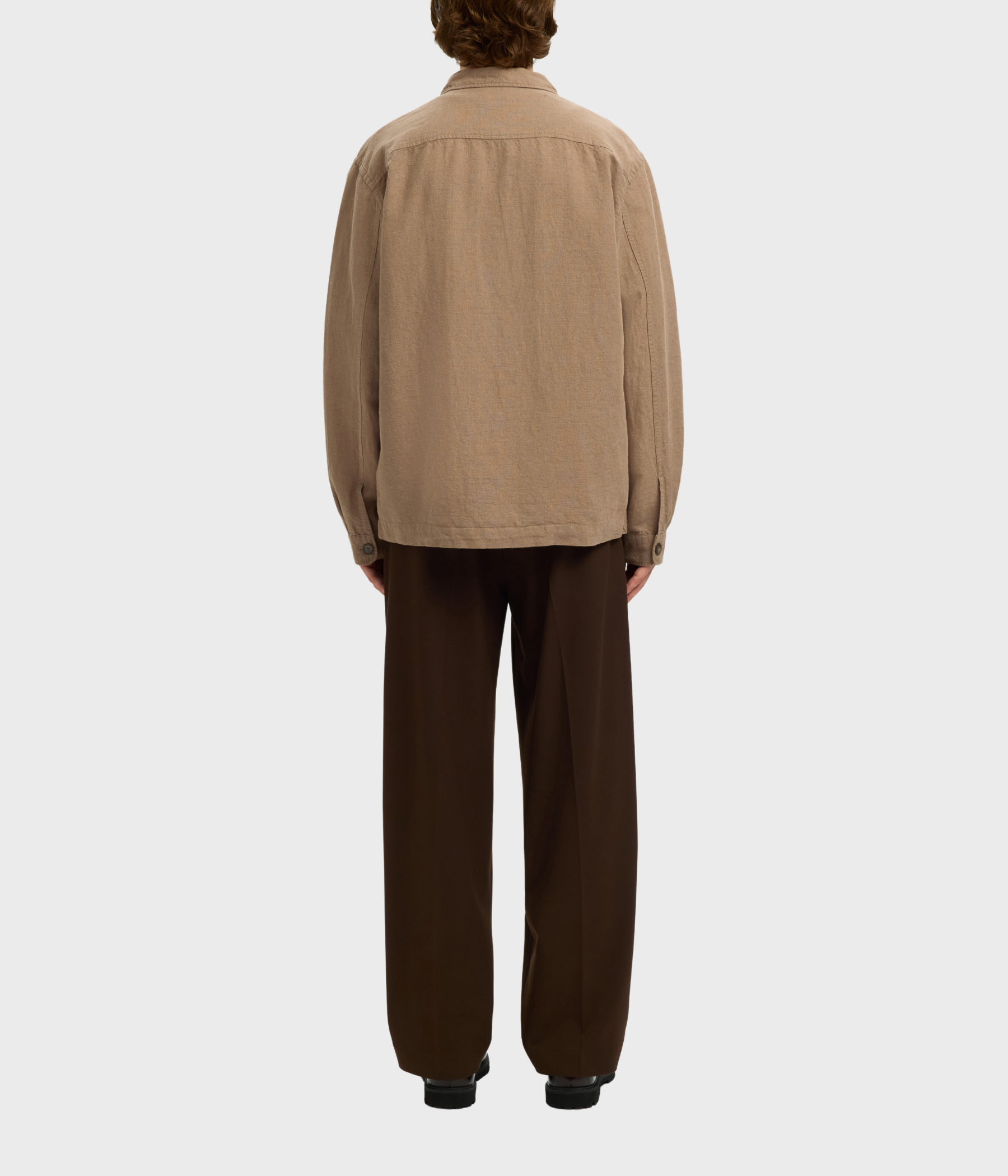 SLH-LEROY SUN OVERSHIRT LS NOOS. (Caribou) - D.O. Design Only