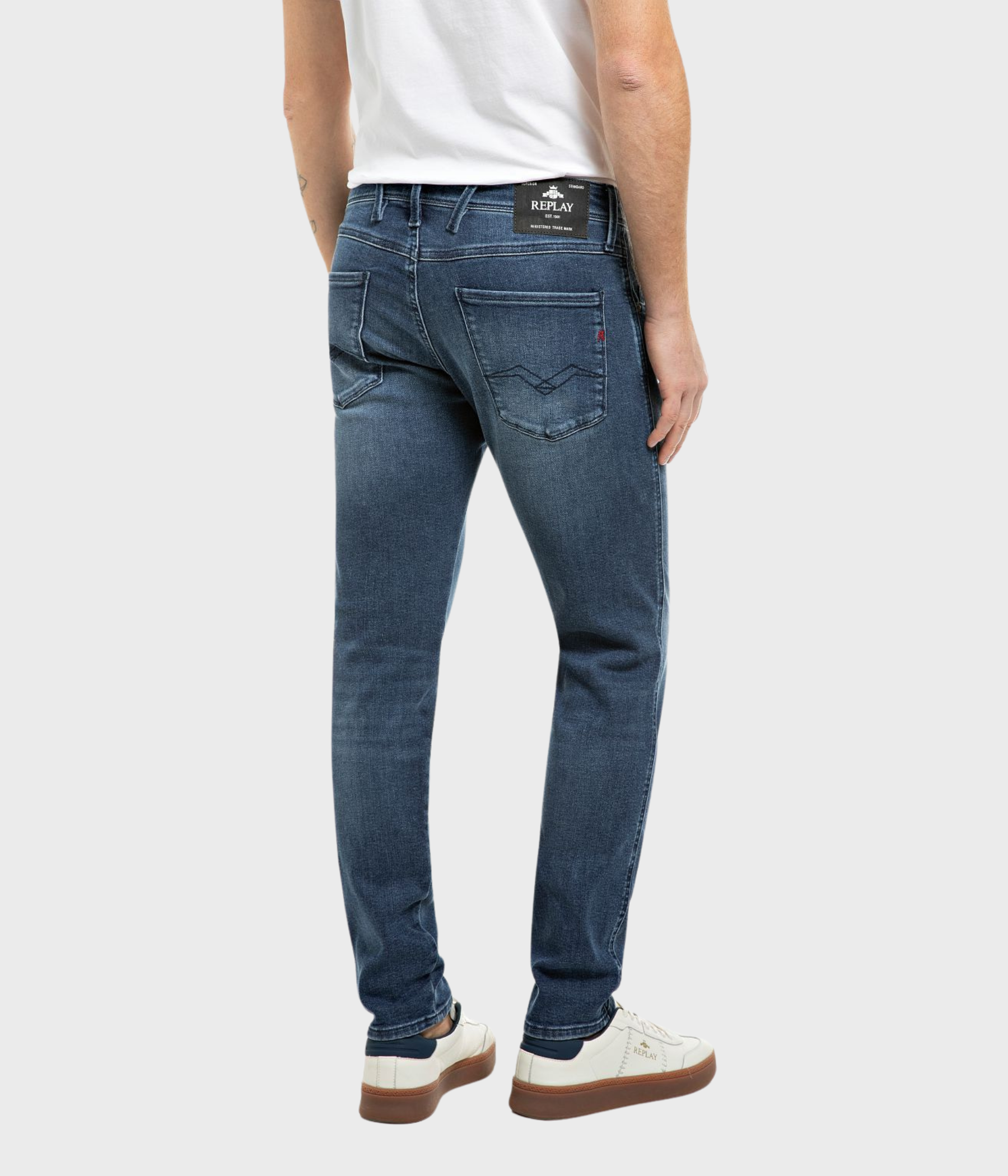 Trousers Anbass C-Stretch (C009 MEDIUM BLUE medium tone enzymatic stone wash)