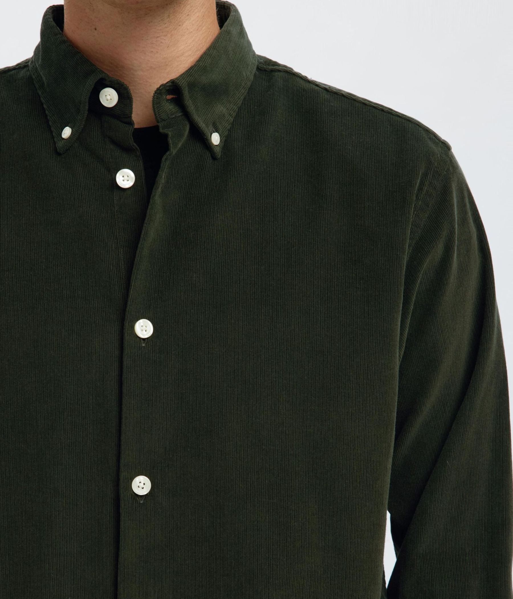 SLHREGDANNI CORD BD LS SHIRT NOOS. (Deep Forest)