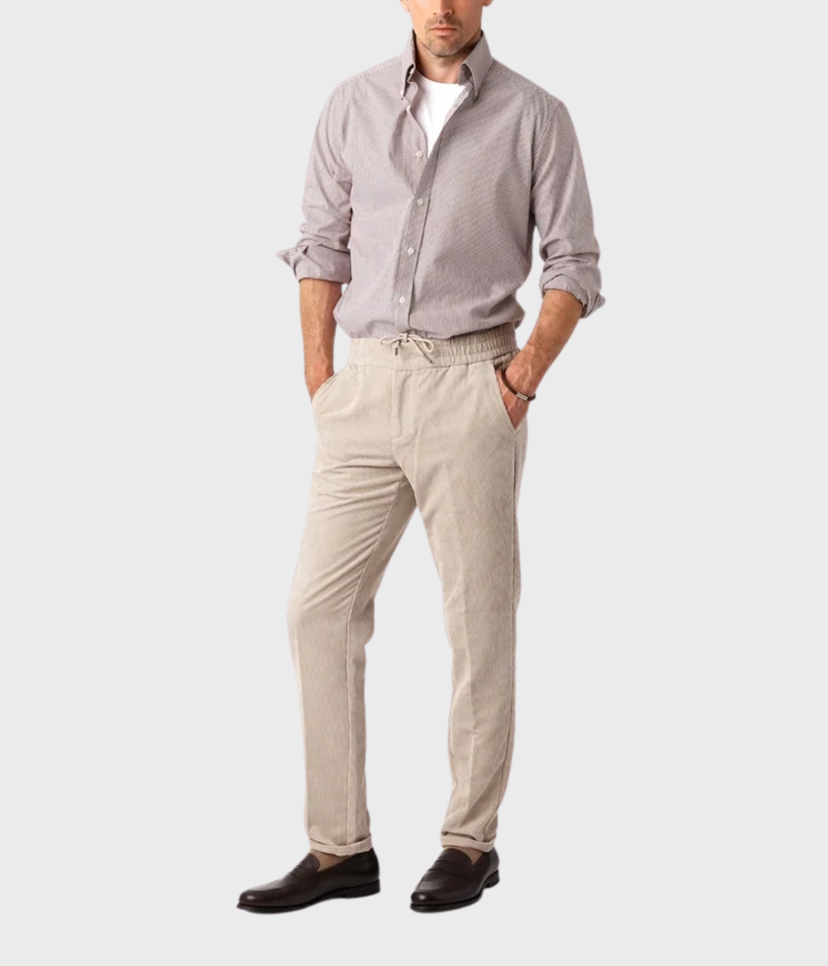 Pinstripe Shirt (Brick)