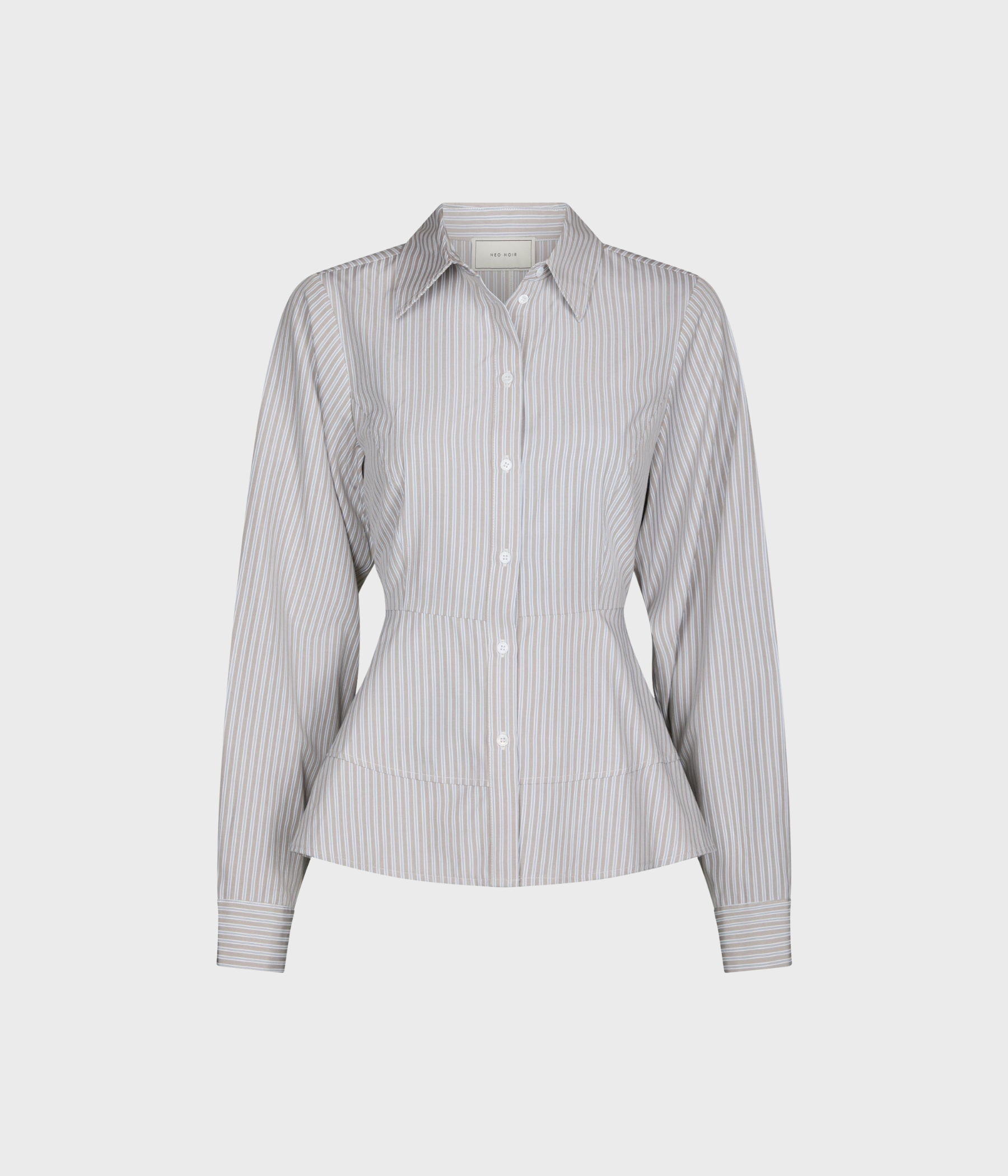 Samira Stripe Shirt (Taupe Stripe)