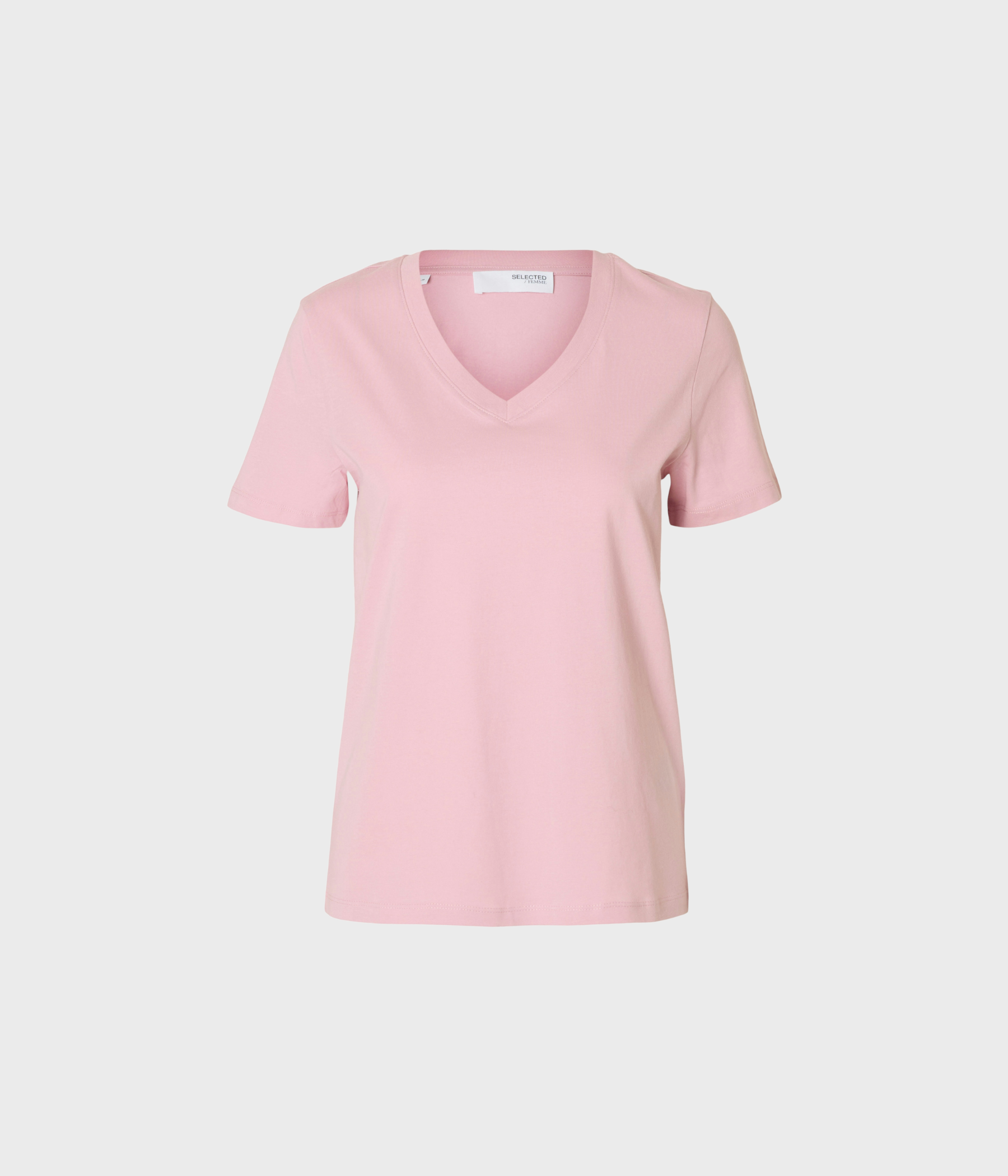 Slfessential Ss V-Neck Tee Noos. (Bleached Mauve) - D.O. Design Only