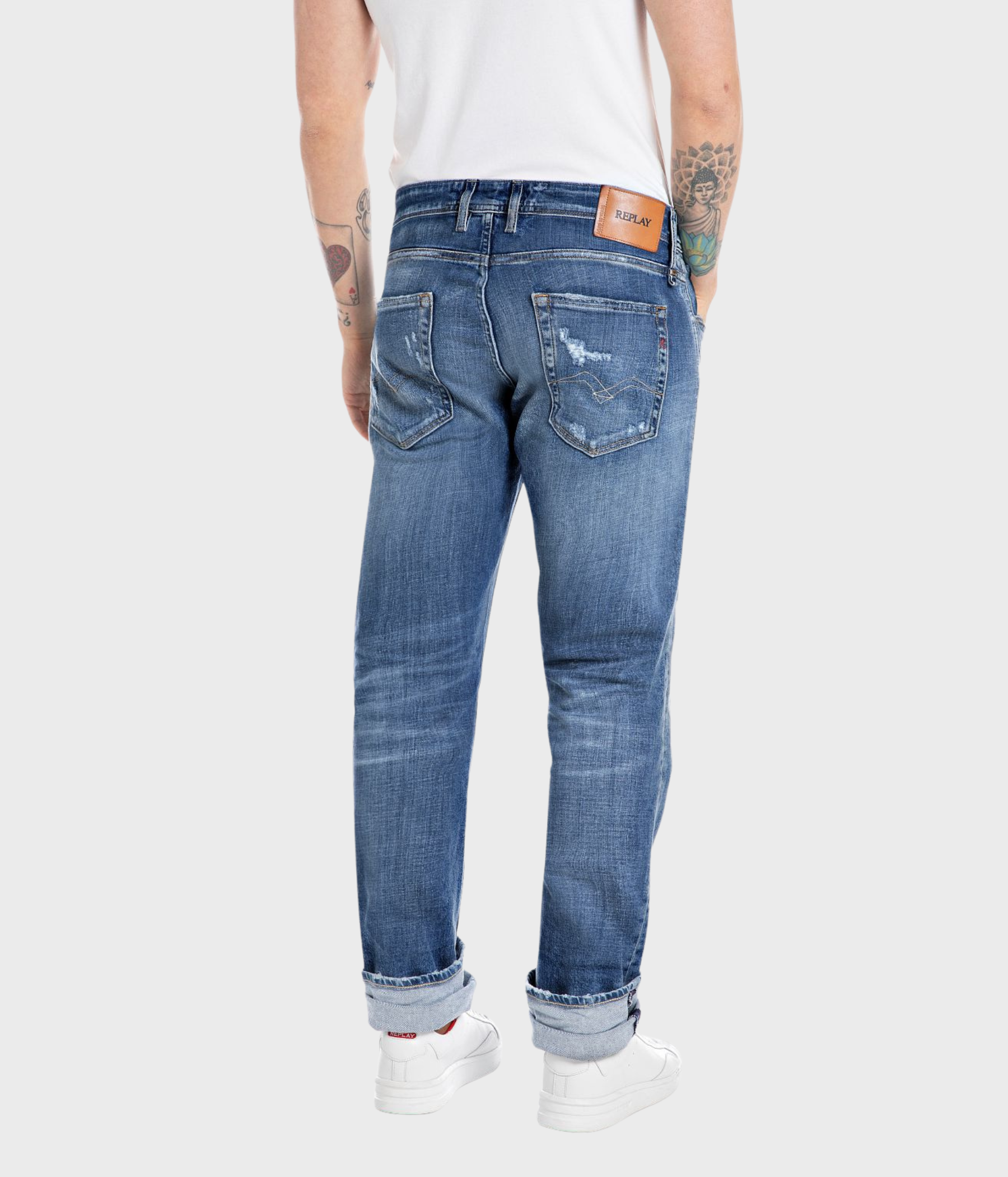Trousers Grover Aged (C009 MEDIUM BLUE medium stone wash)
