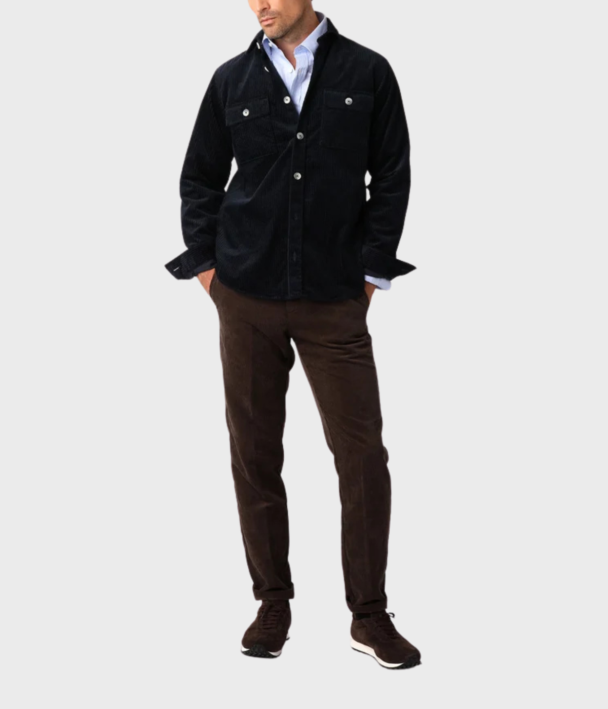 Cord Shirt. (Navy)