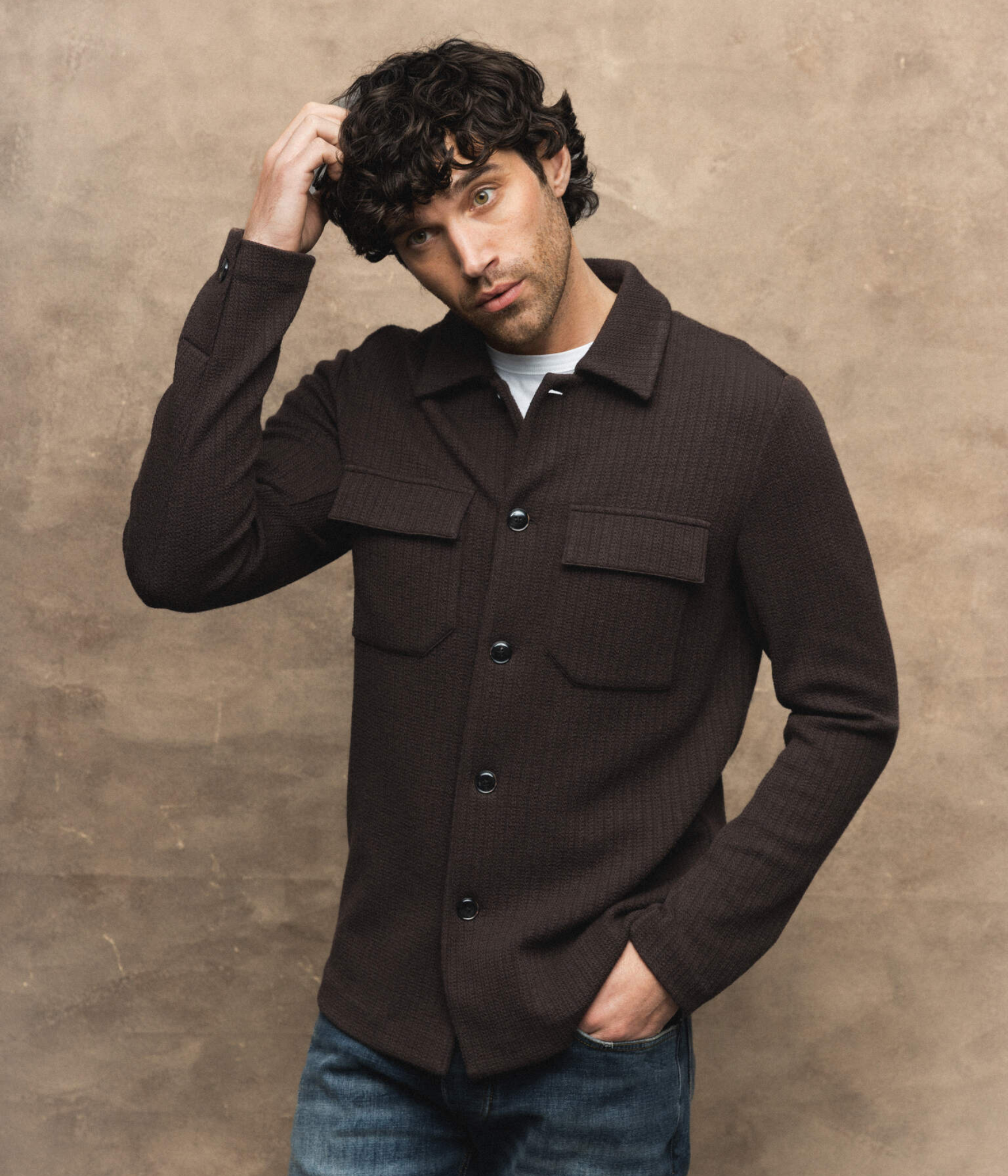 Mmgaustin Knit Overshirt (285 Black Coffee)