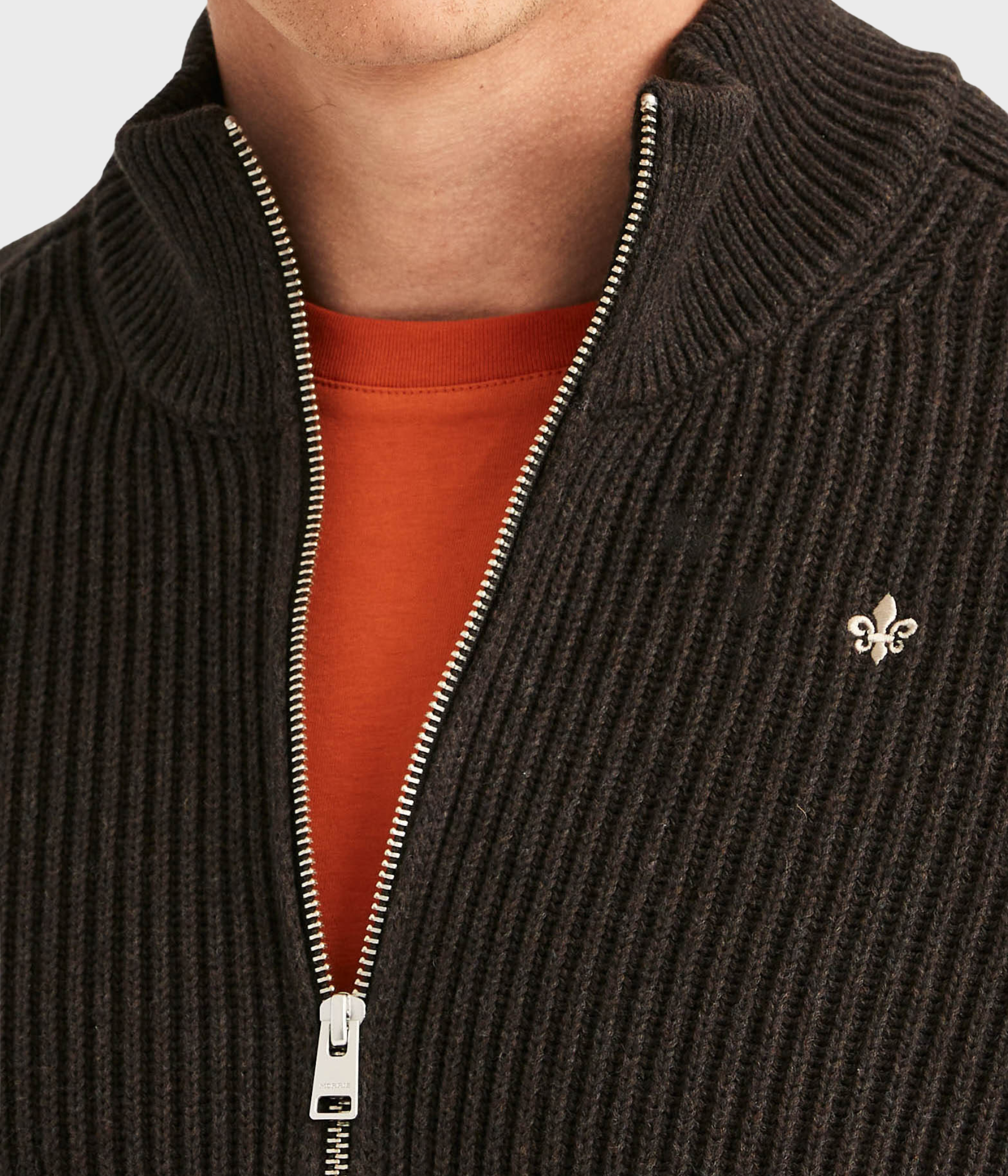 Duncan Zip Cardigan (88 Brown)