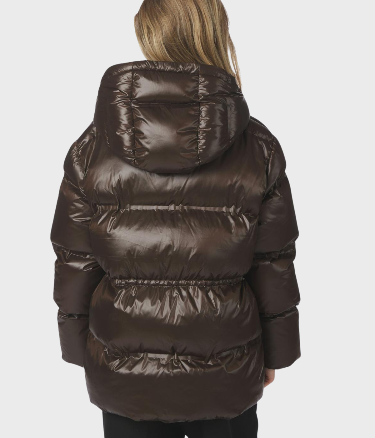 Clotilde Shiny Puffer Jacket (584 Chocolate Brown)