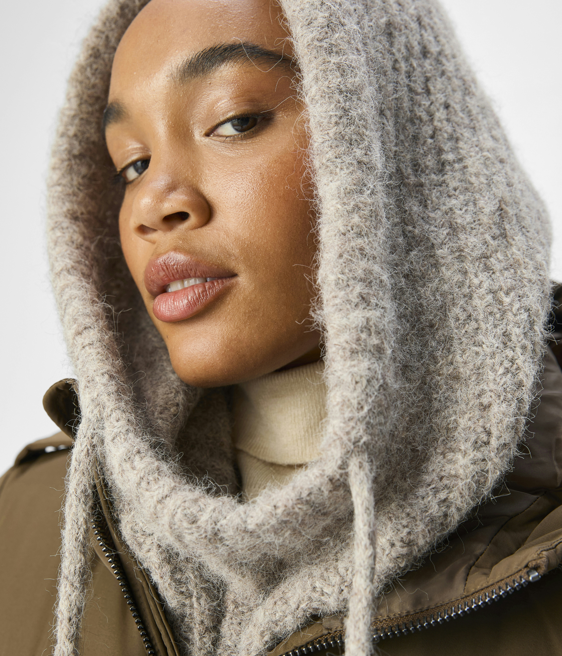 OBJMILU KNIT BALACLAVA REP (Humus Detail:melange)