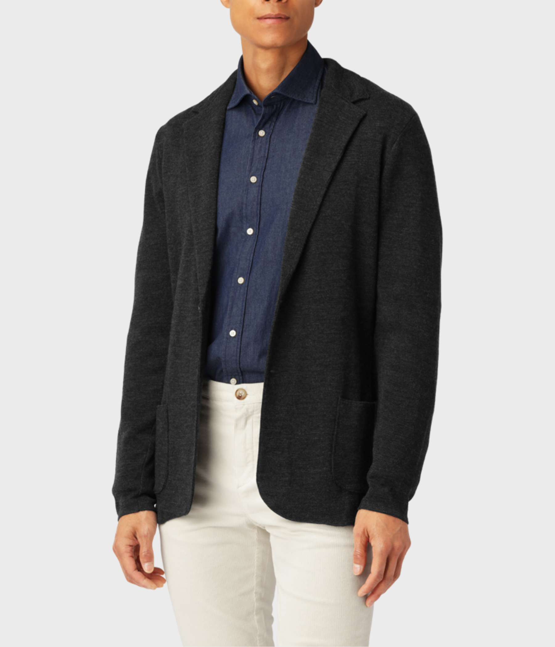 Grå blazer i merinoull