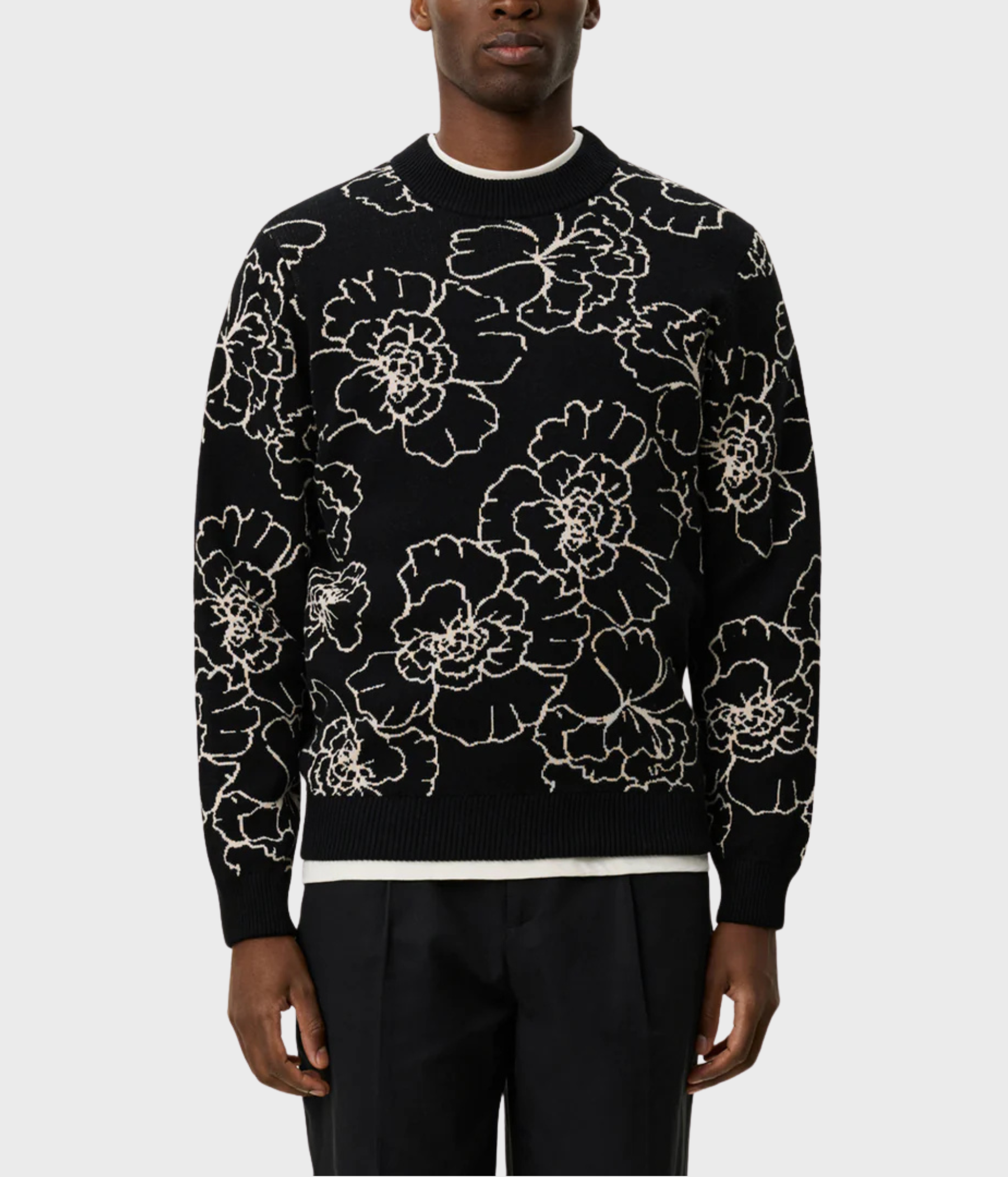 Gaston Poppy Jacquard Knit (Black) - D.O. Design Only