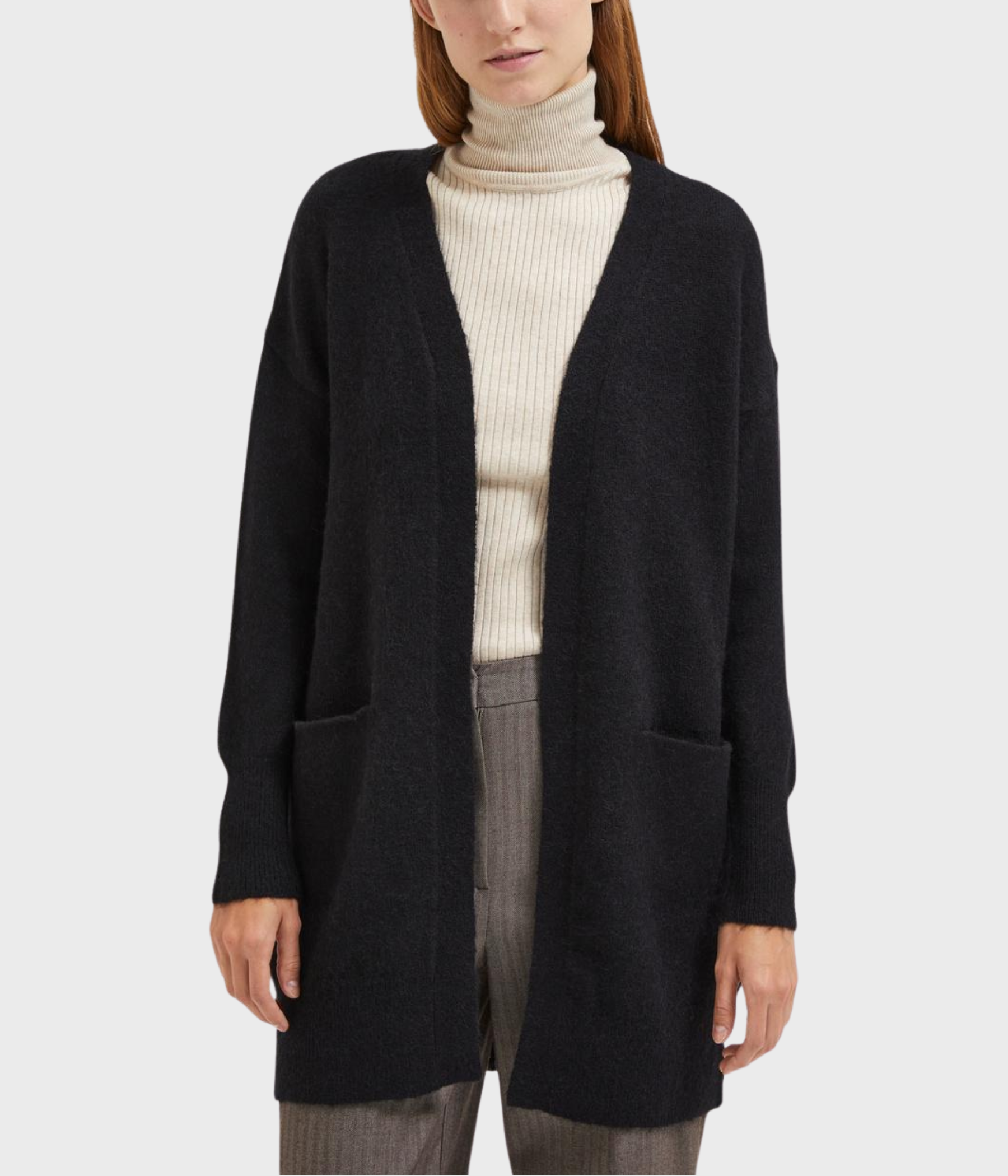 SLFLULU NEW LS KNIT LONG CARDIGAN B NOOS (Black)