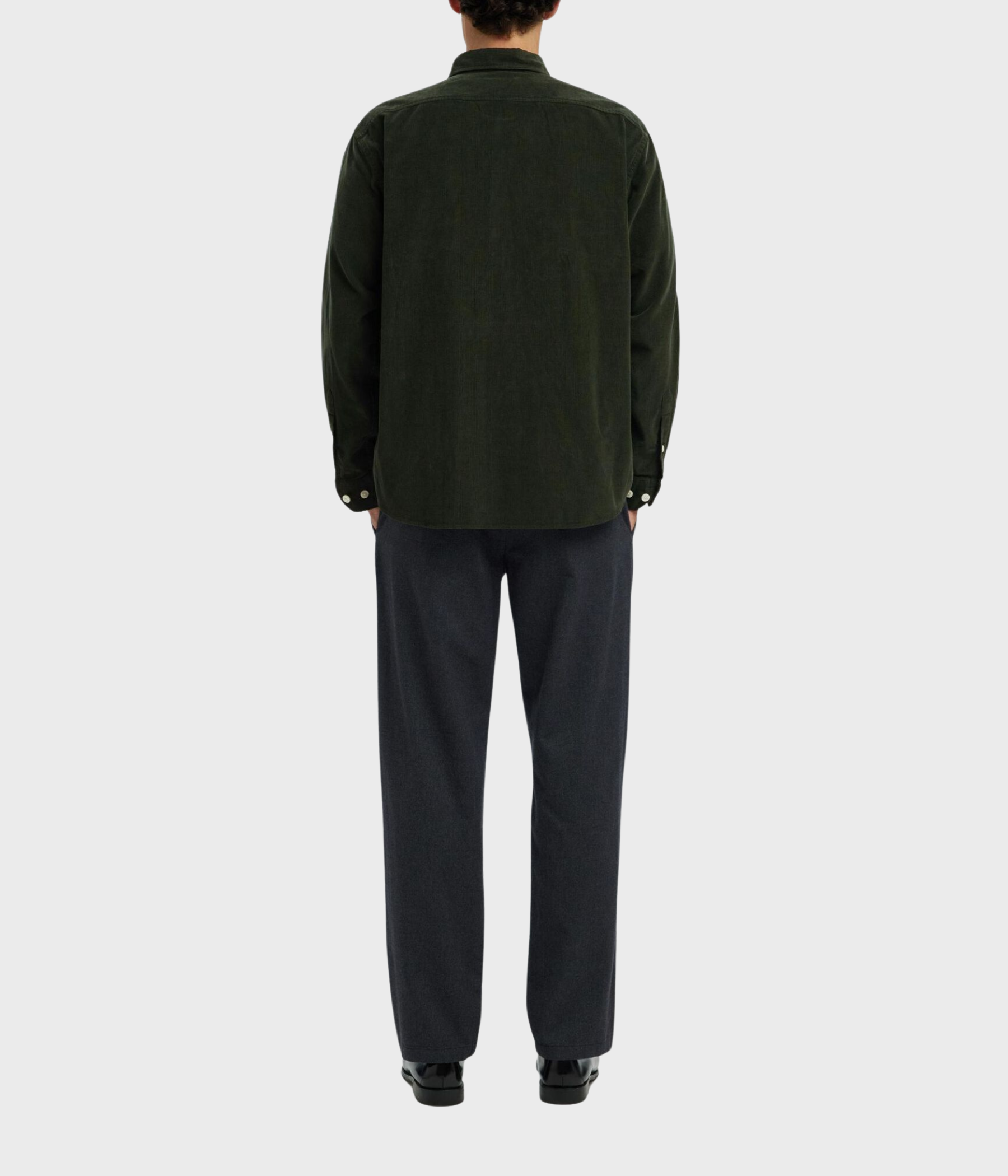 SLHREGDANNI CORD BD LS SHIRT NOOS. (Deep Forest)