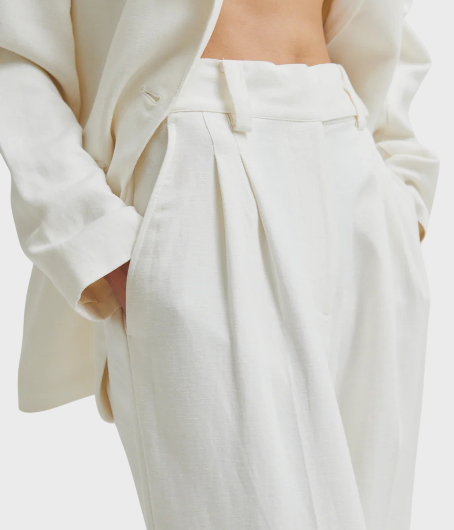 Lino Trousers (1016 White Alyssum)