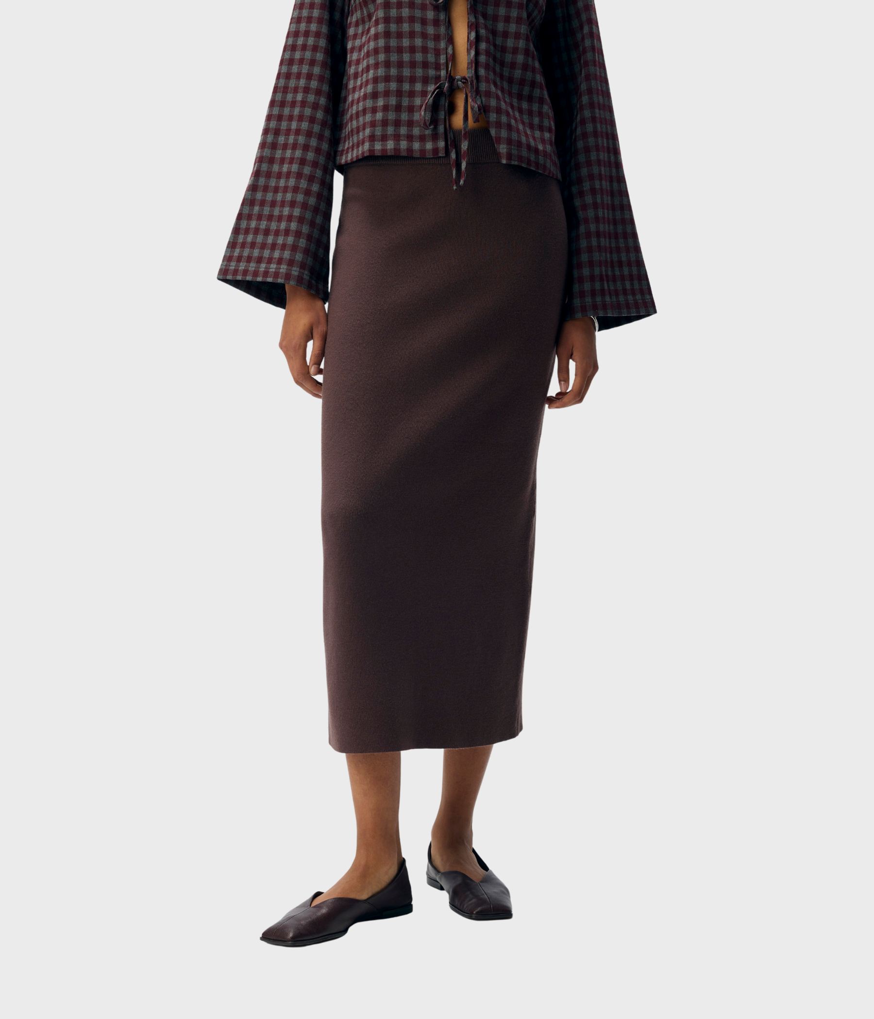 OBJREYNARD HW KNIT SKIRT E AW Noos (Seal Brown)