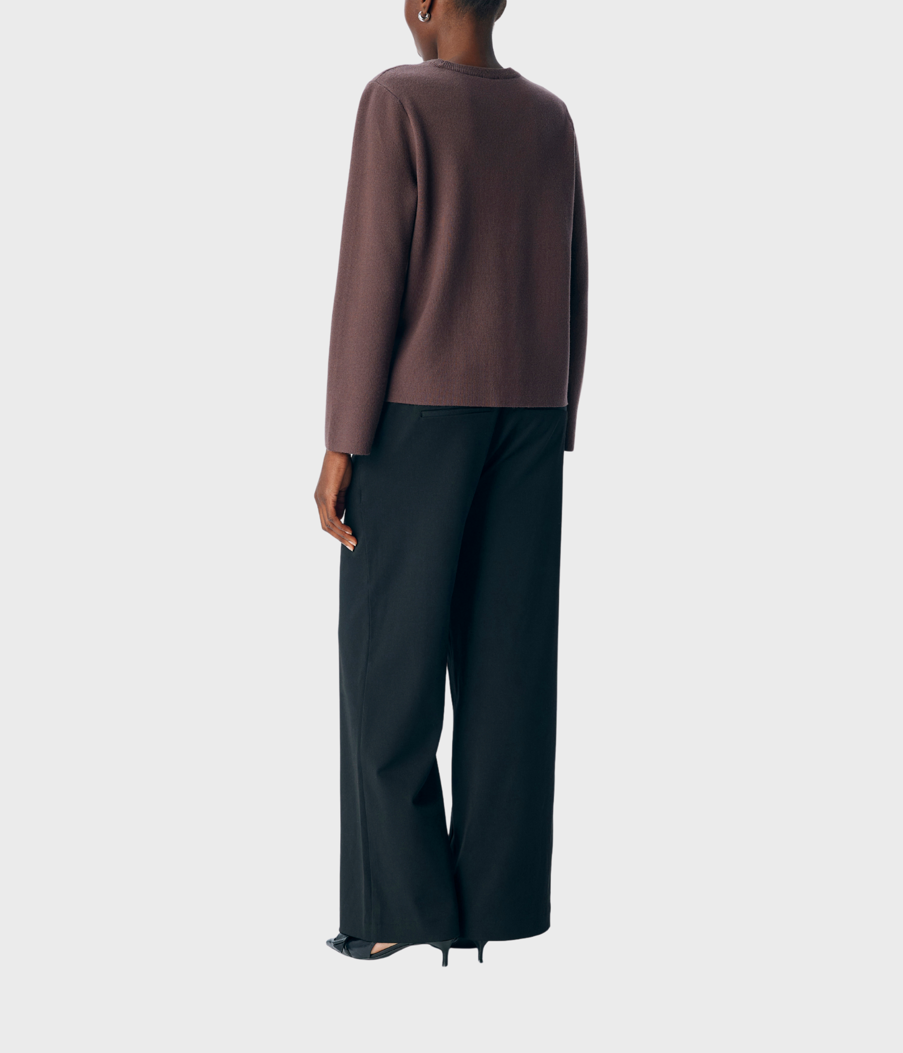 OBJREYNARD SQUARE SLEEVE O-NECK NOOS (Seal Brown)