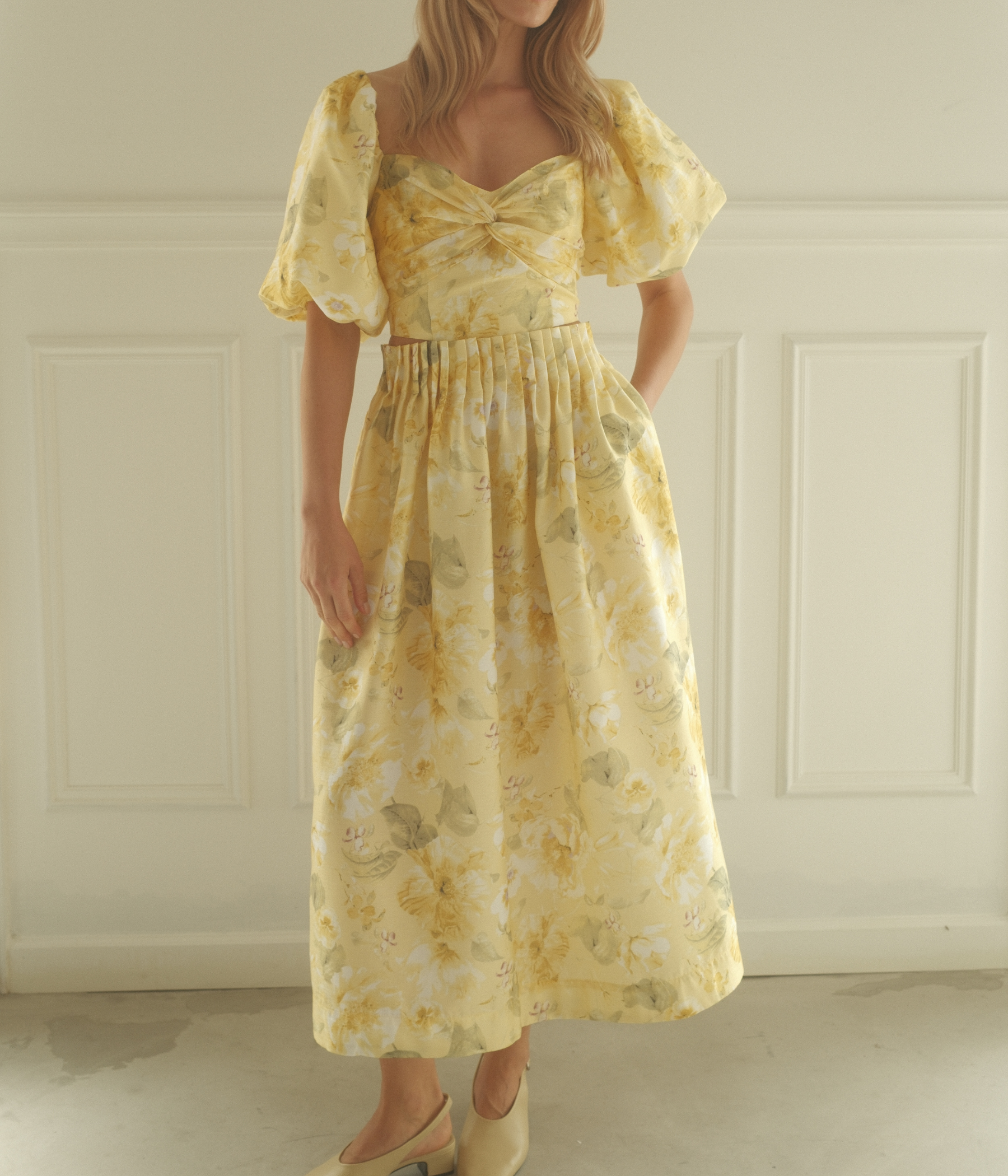 Yaslemon Hw Ankle Skirt (Pale Banana AOP:Lemon print)