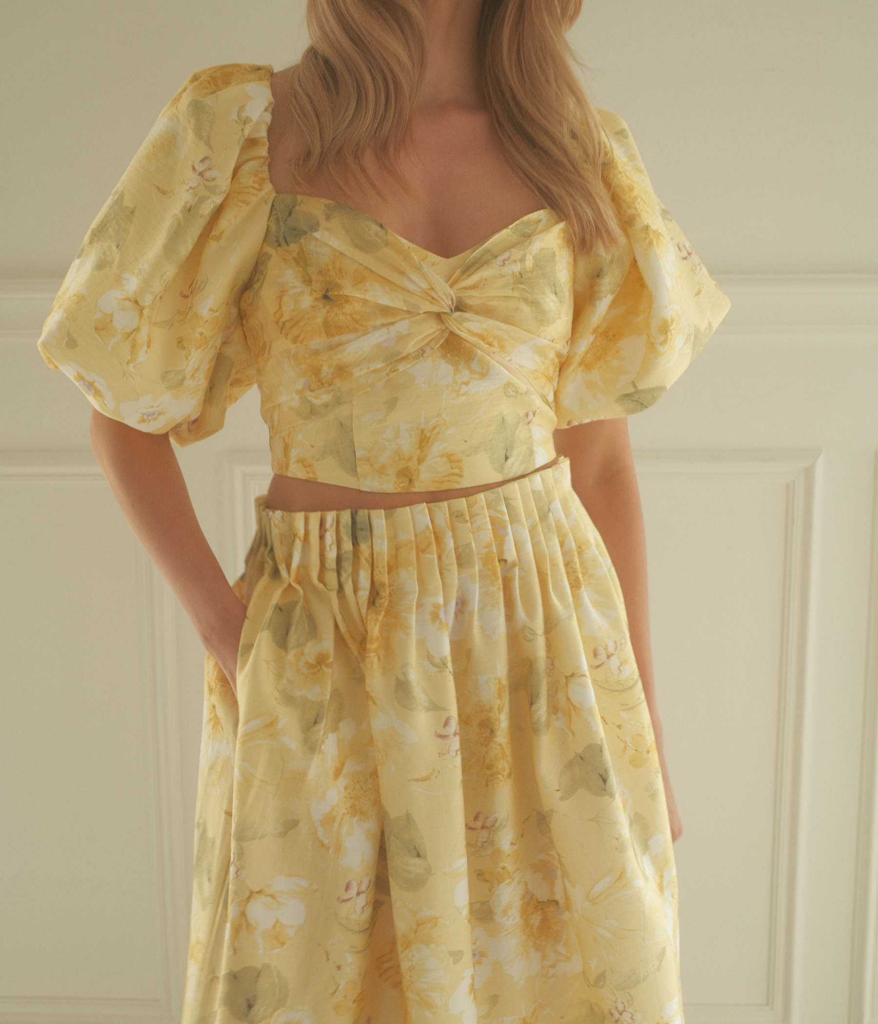 Yaslemon Ss Short Top (Pale Banana AOP:Lemon print)