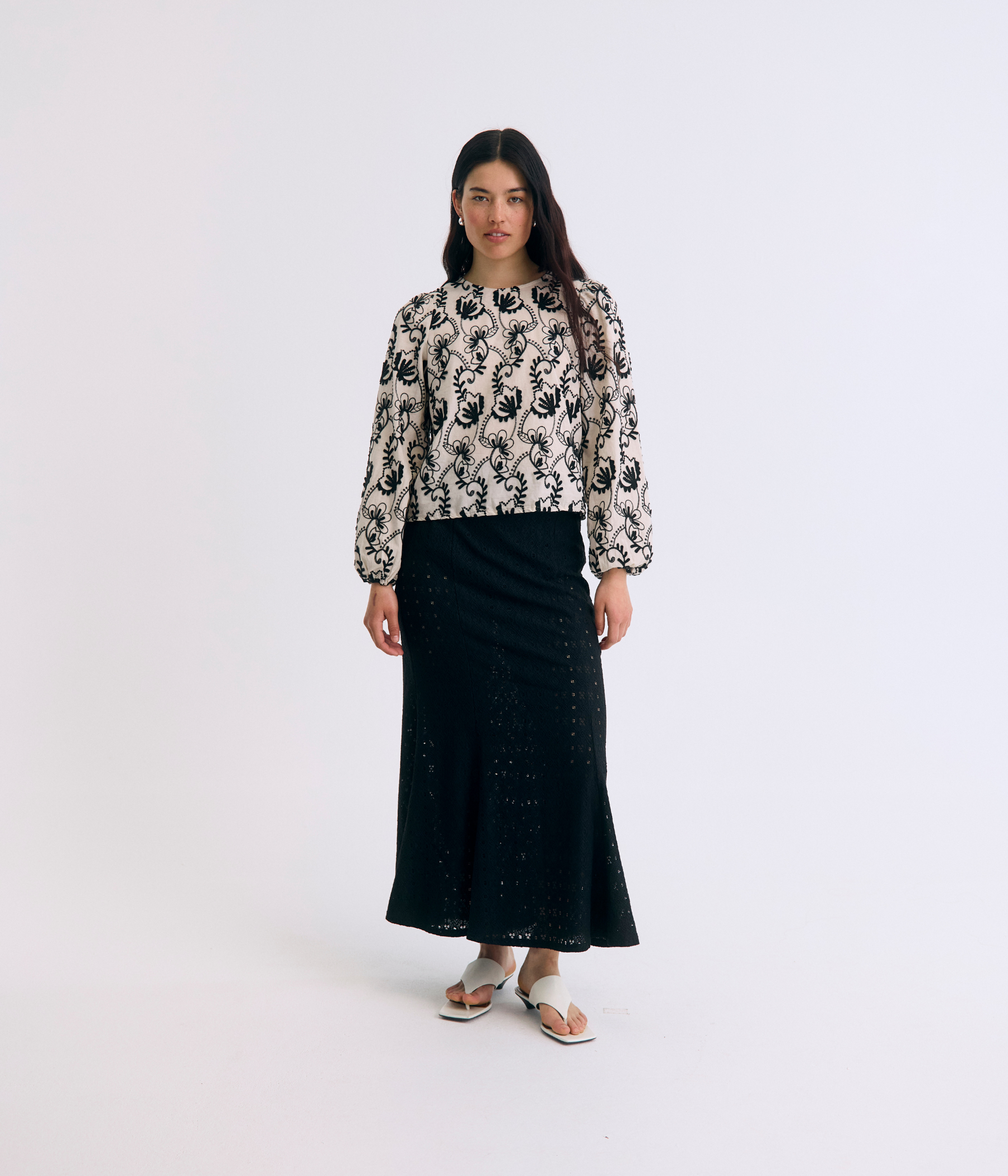 OBJMYA RE L/S TOP NOOS (Sandshell AOP:Black)