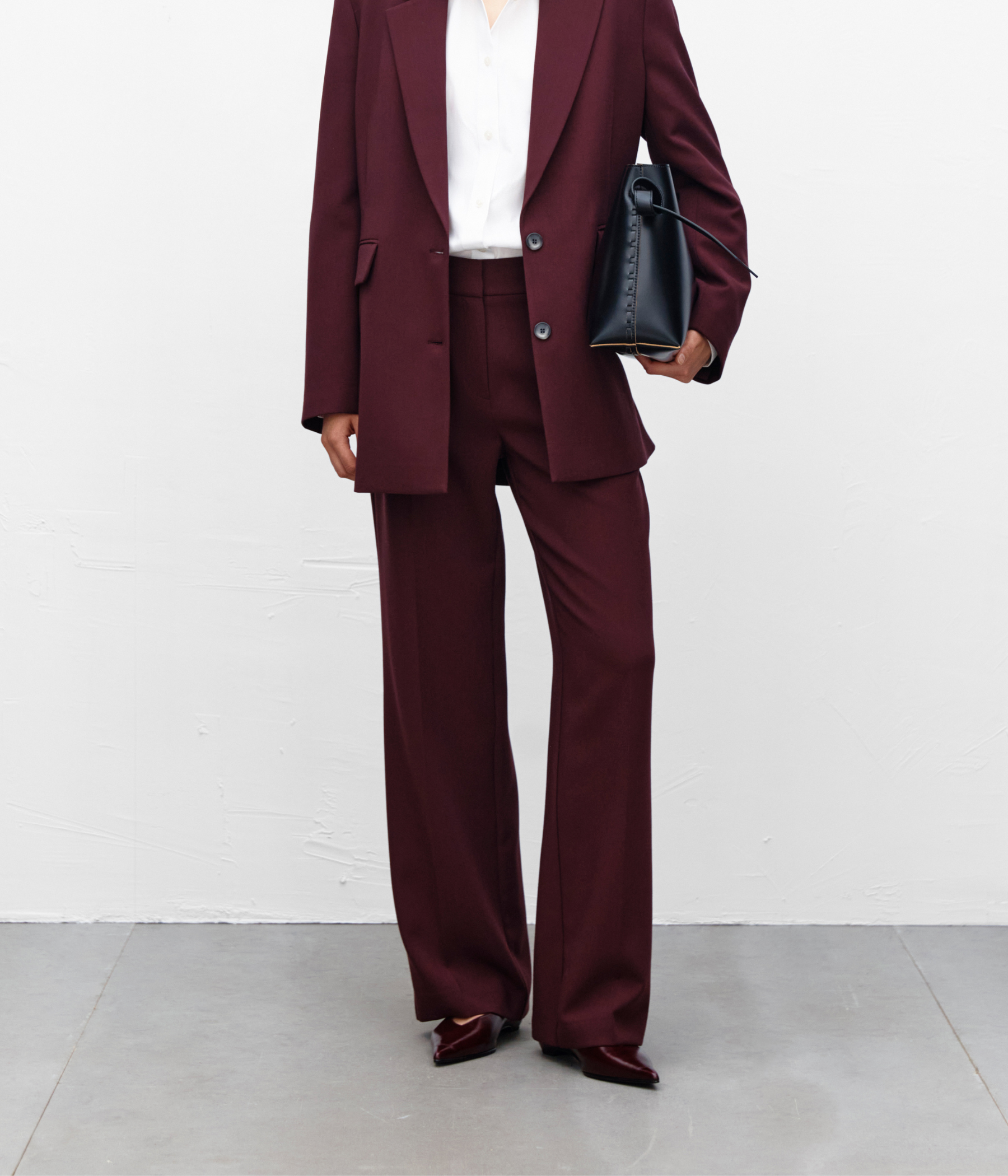 SLFRITA MW WIDE PANT MEL NOOS (Fig Detail:MELANGE)