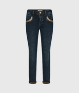 mörka jeans med fina detaljer dam