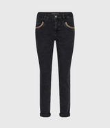 mörkgrå jeans med snygga detaljer dam