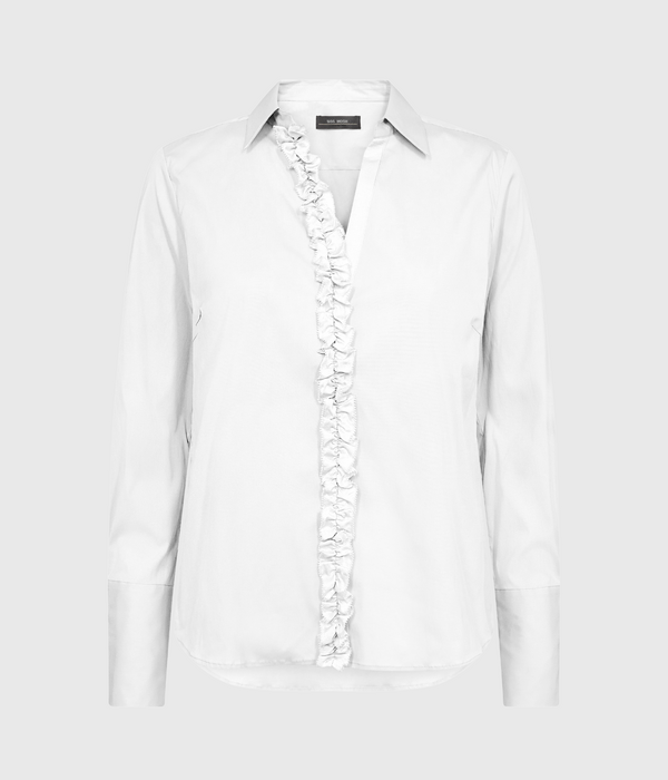 vit skjorta med volangdetalj