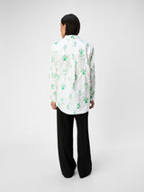 OBJCAMILLA L/S LONG SHIRT 132 (White Detail:Vibrant green embroidery)