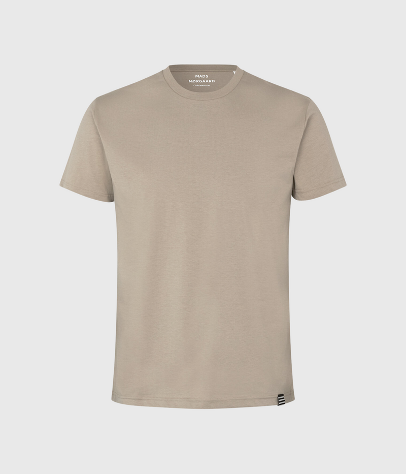Beige rundhalsad t-shirt