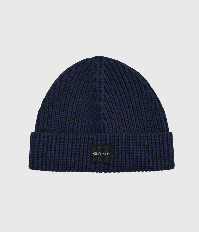 UNISEX. COTTON RIB KNIT BEANIE (410 MARINE)