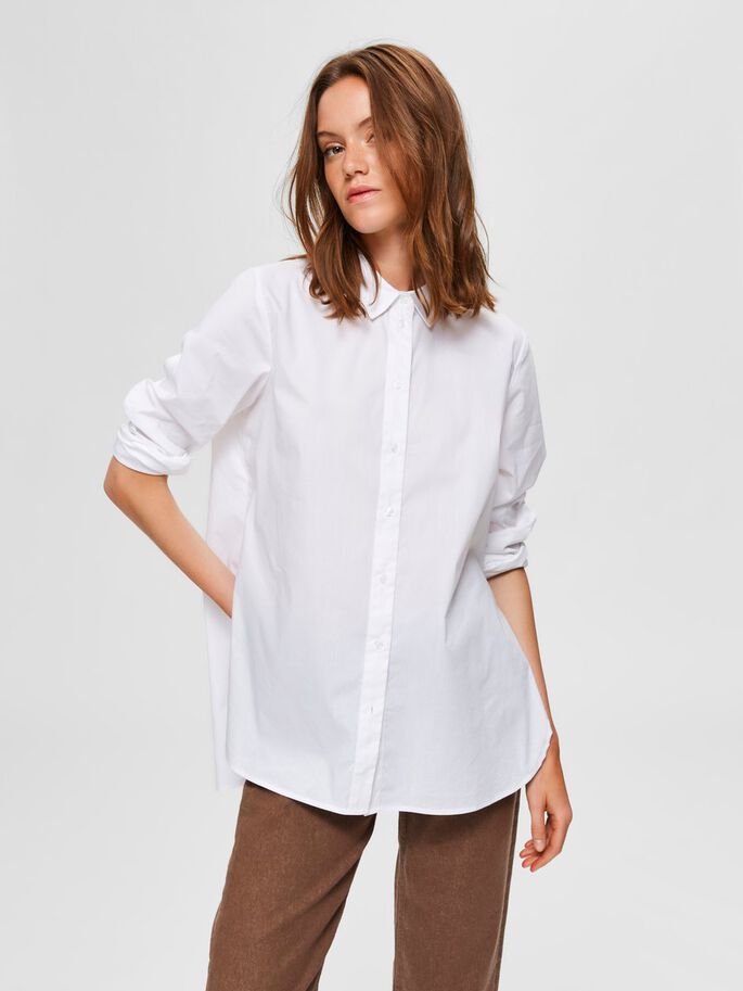 SLFORI LS SIDE ZIP SHIRT B  NOOS (bright white)