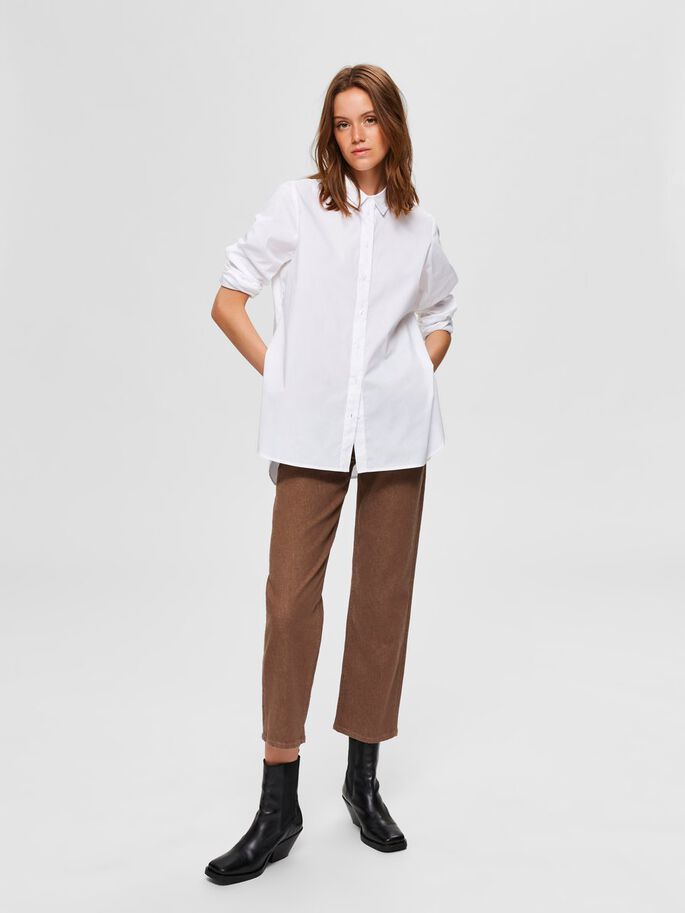 SLFORI LS SIDE ZIP SHIRT B  NOOS (bright white)