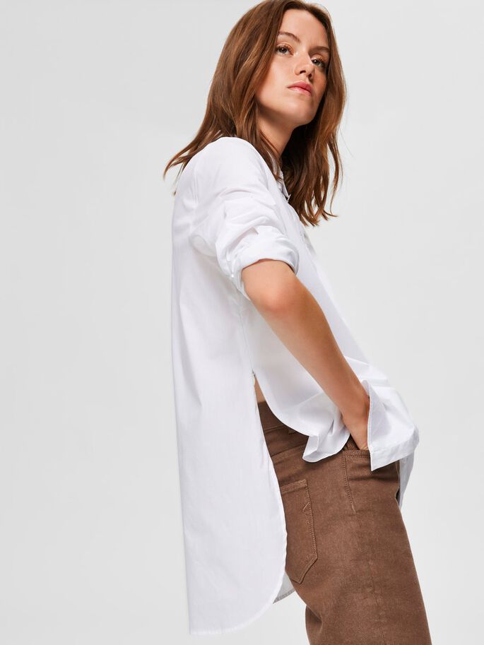SLFORI LS SIDE ZIP SHIRT B  NOOS (bright white)