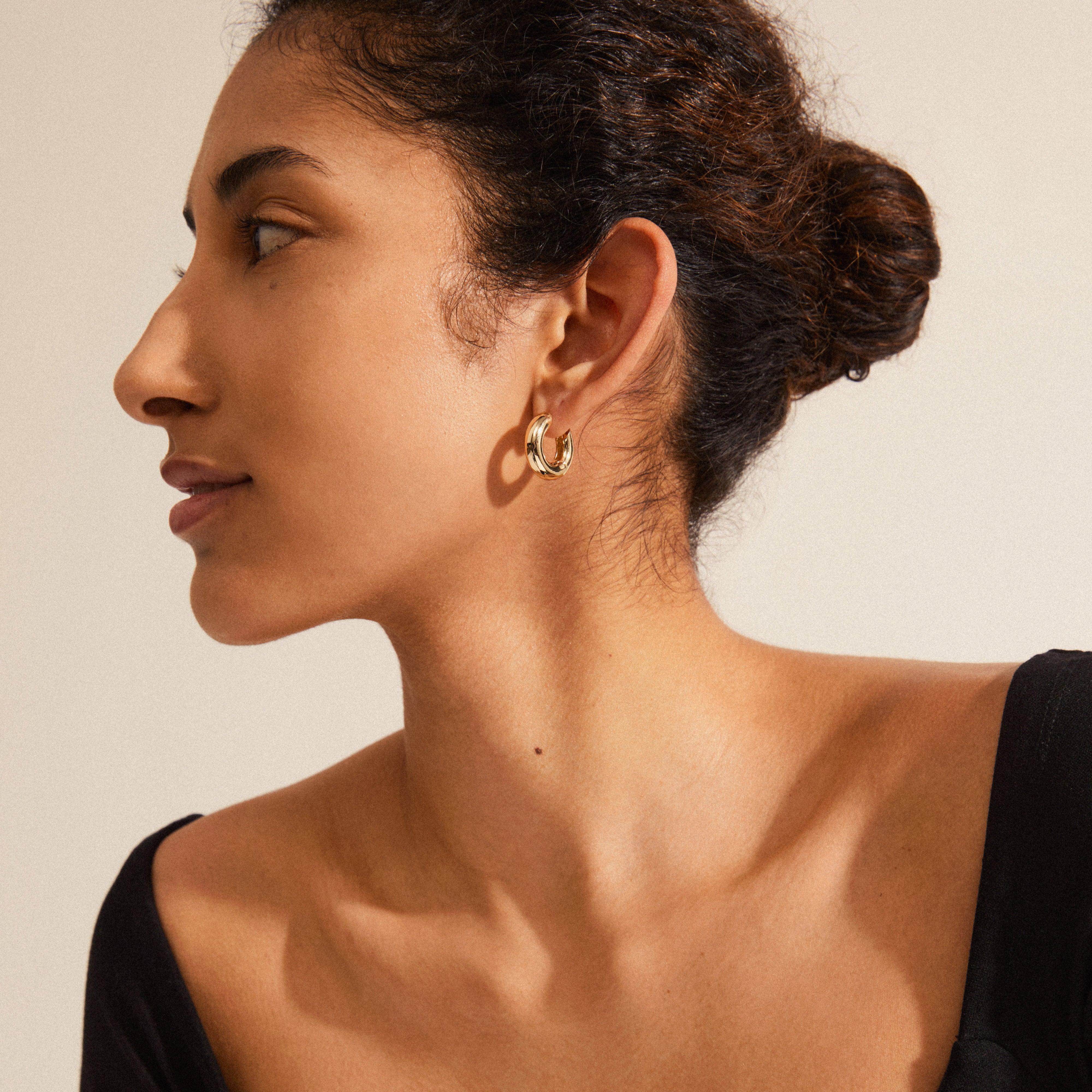 AICA Recycled Chunky Hoop Earrings Gold-Plated (Gold Plated)