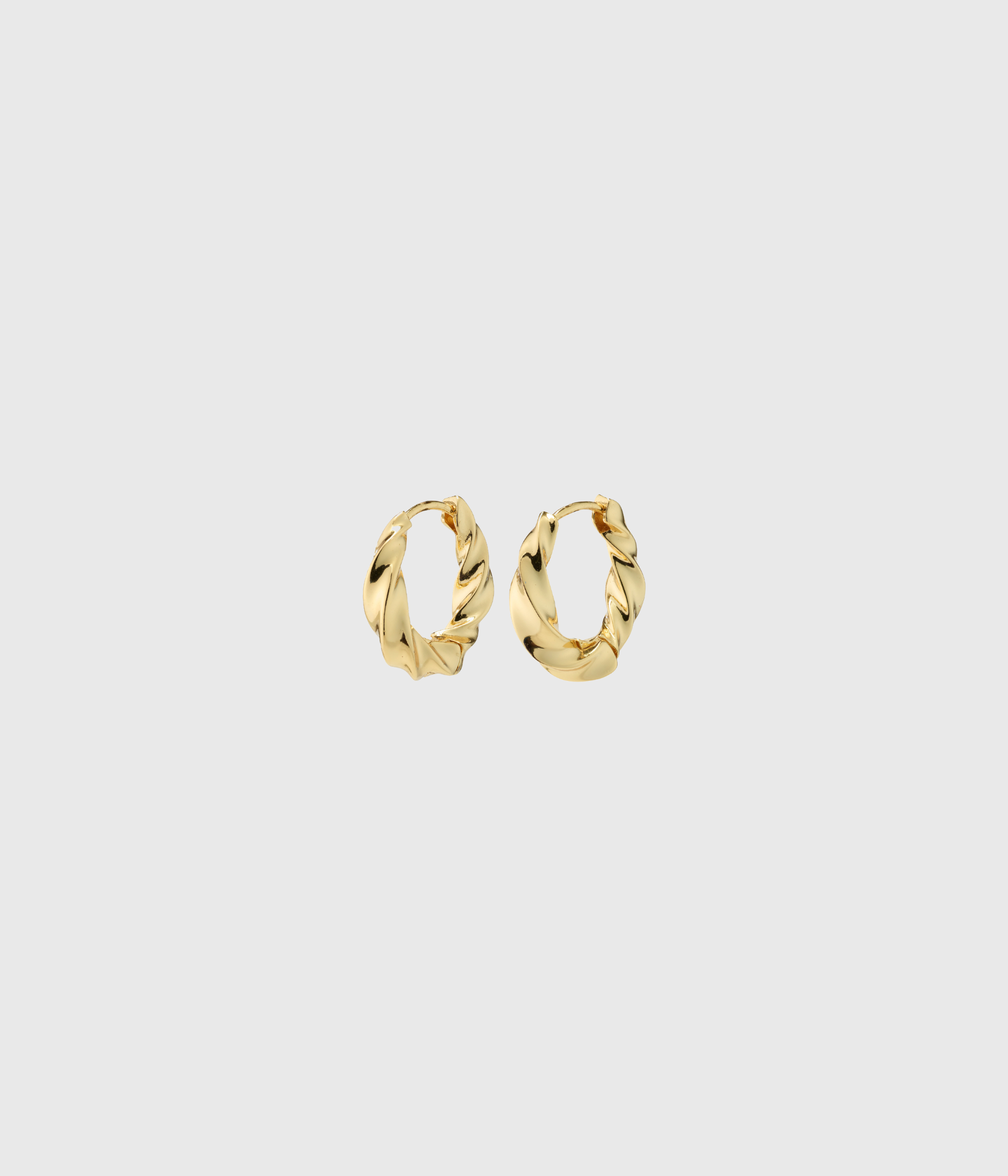 TAFFY Recycled Medium Size Swirl Hoop Earrings Gold-Plated (Gold Plated)