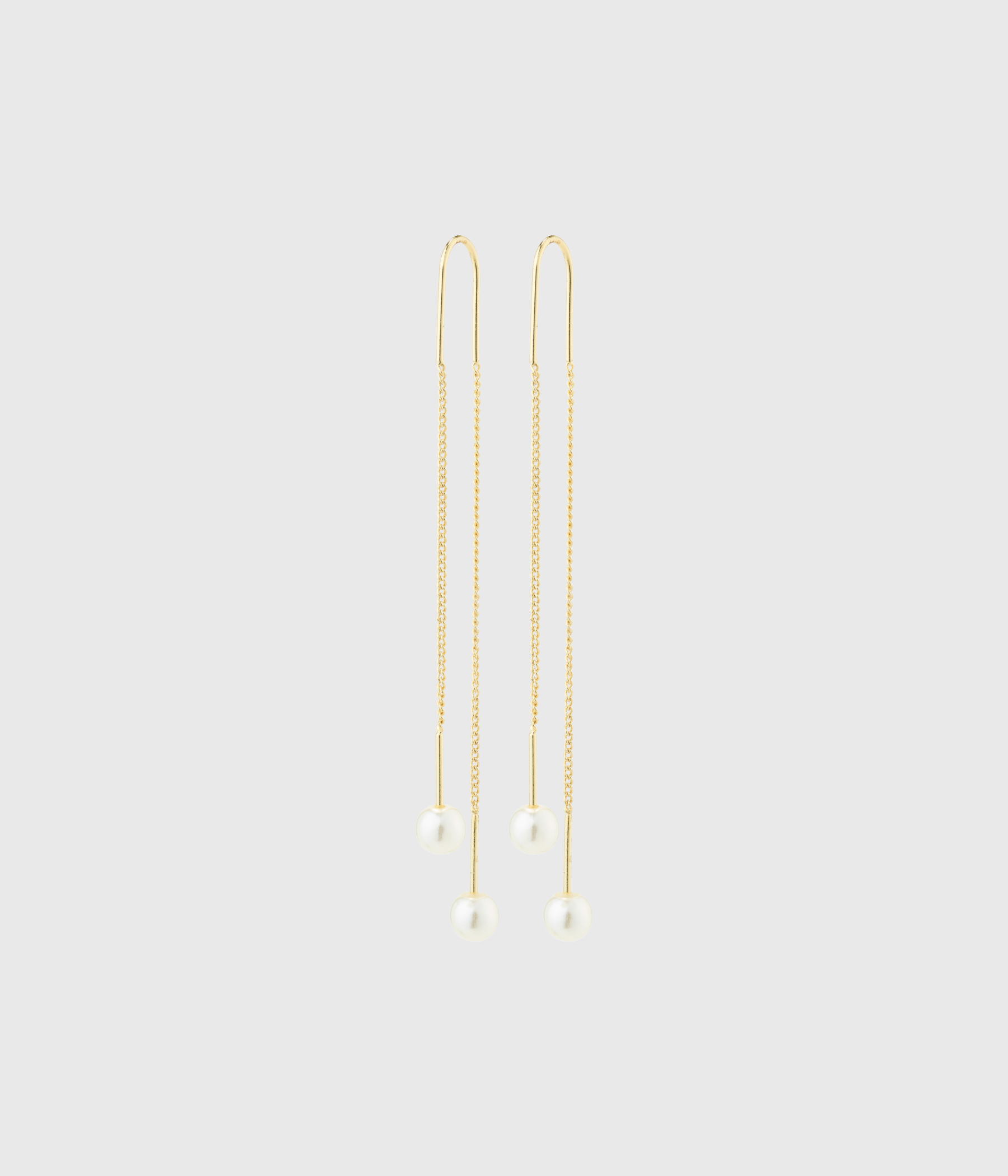 EUONIA Pearl Chain-Earrings Gold-Plated (Gold Plated)