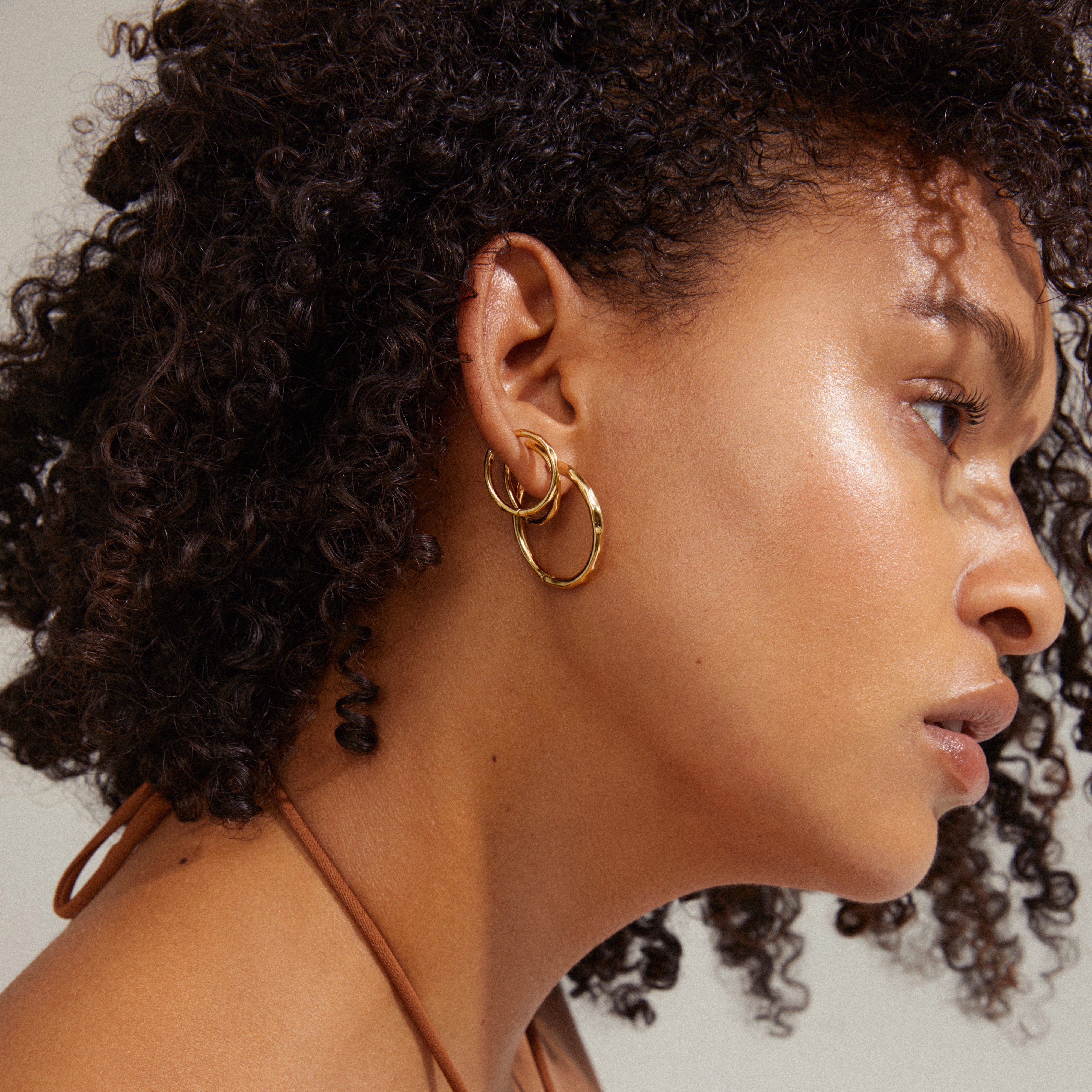 EVE Hoop Earrings 2-In-1 Set Gold-Plated (Gold Plated)