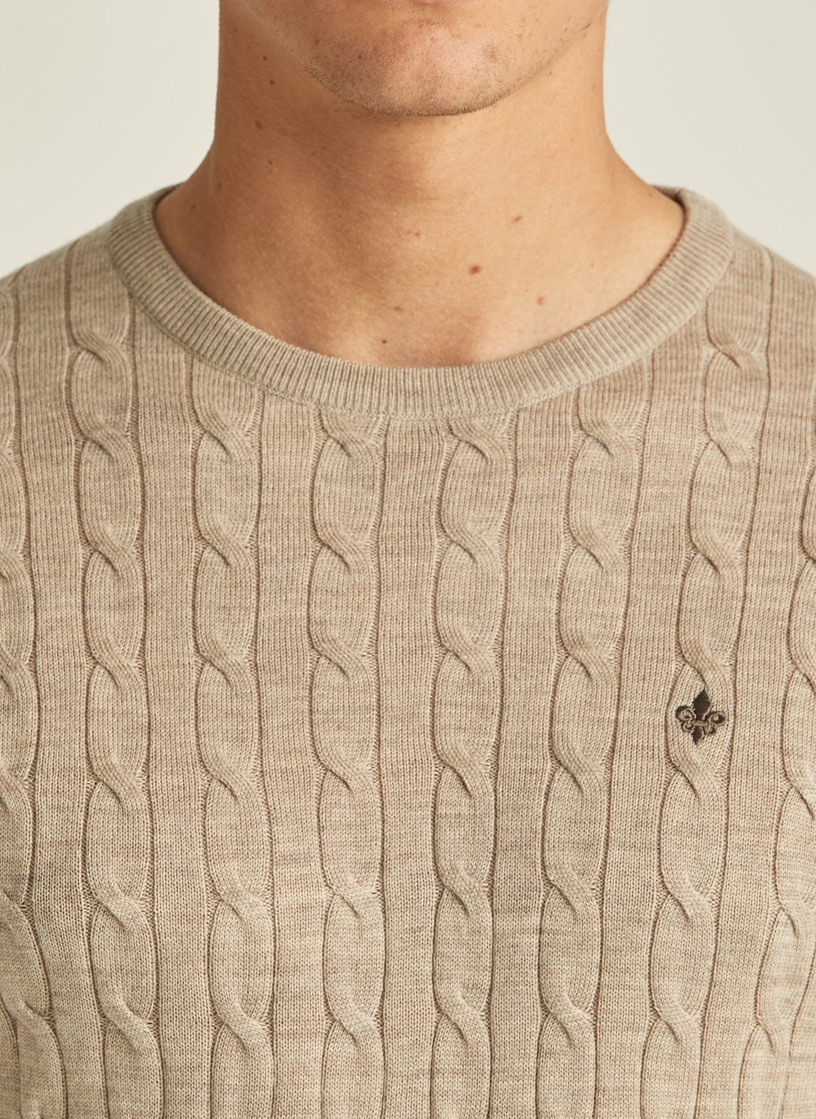 Merino Cable Oneck (05 Khaki)