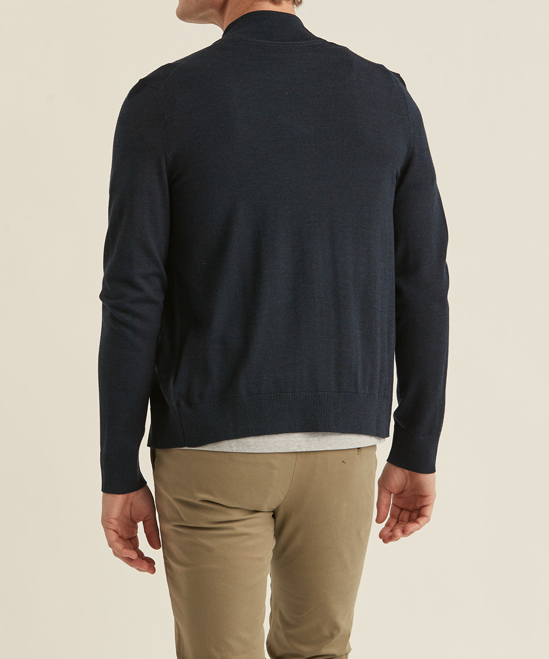 Merino Zip Cardigan (60 Navy)