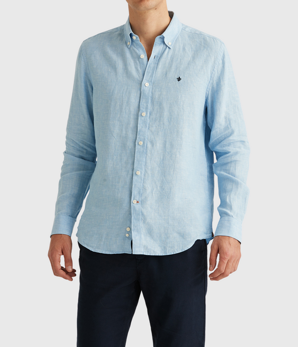 Douglas BD Linen Shirt LS (56 BLUE)