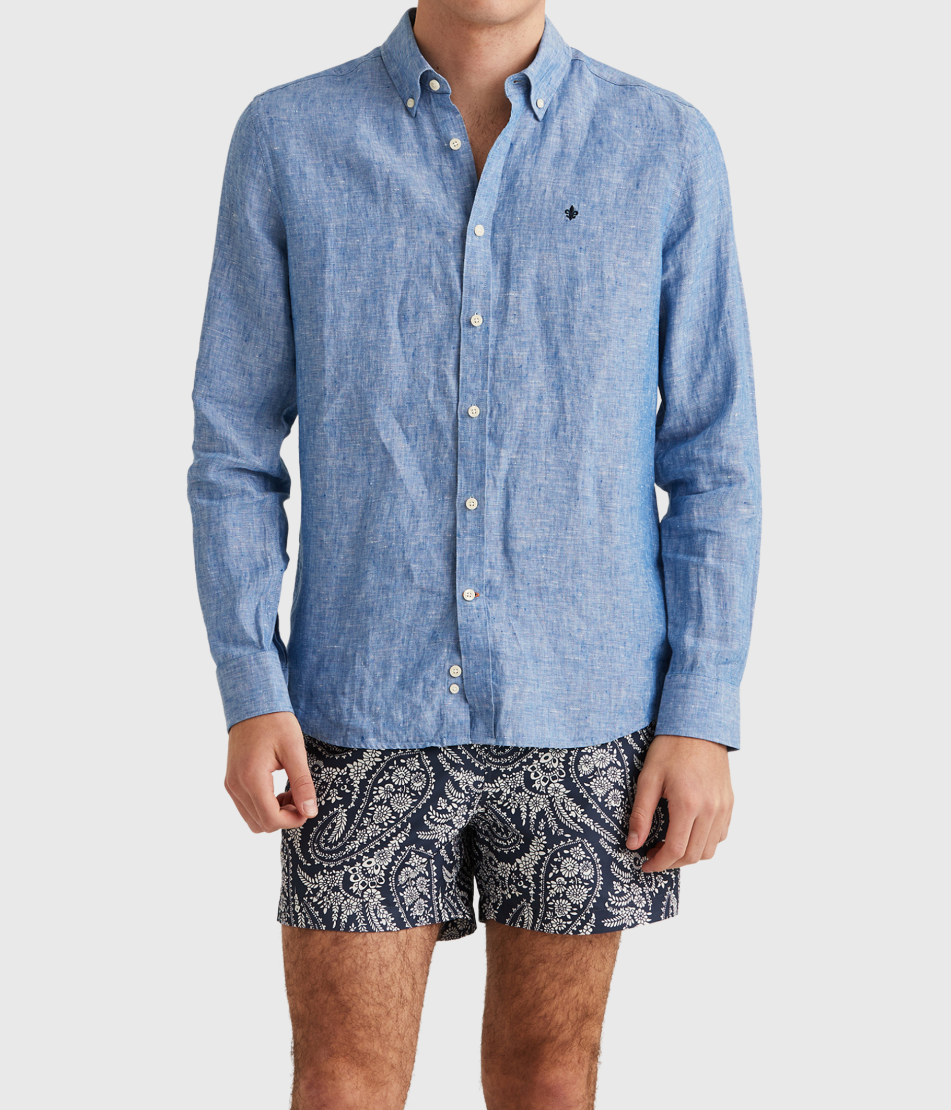 Douglas BD Linen Shirt LS (57 Blue)