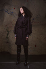 083 COLETTE COAT GLITTER WOOL (BROWN GOLD)